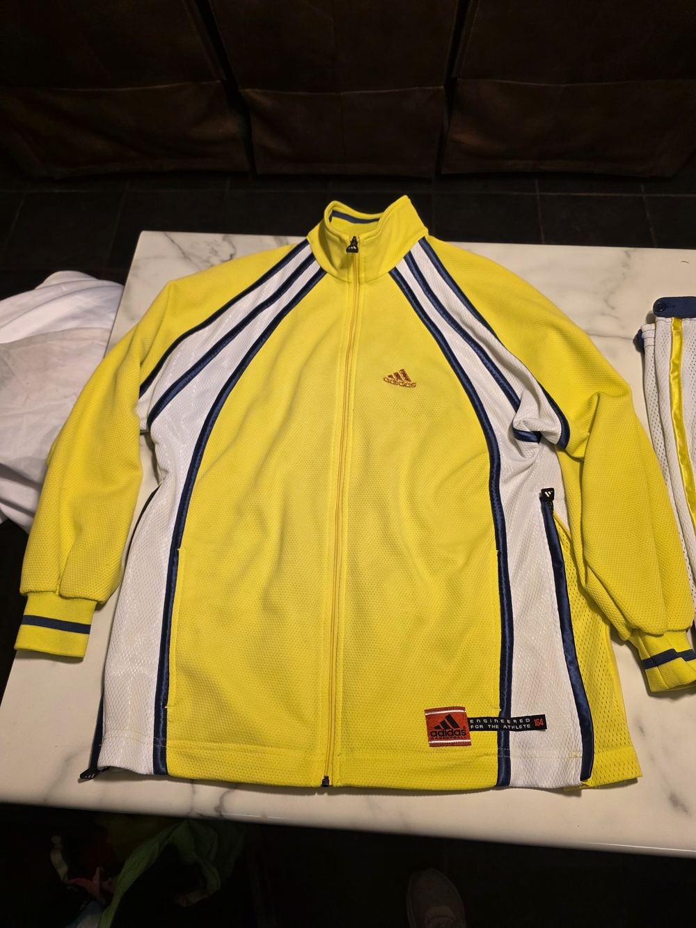 Adidas Yellow & White Track Jacket, Vintage